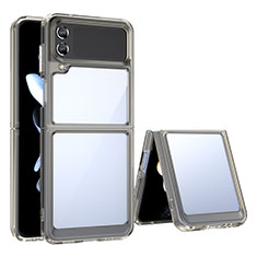 Silikon Schutzhülle Rahmen Tasche Hülle Durchsichtig Transparent für Samsung Galaxy Z Flip3 5G Grau