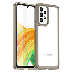 Silikon Schutzhülle Rahmen Tasche Hülle Durchsichtig Transparent J01S für Samsung Galaxy A33 5G Grau