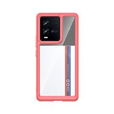 Silikon Schutzhülle Rahmen Tasche Hülle Durchsichtig Transparent J01S für Vivo iQOO 10 5G Pink