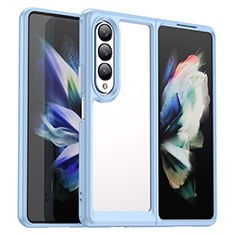 Silikon Schutzhülle Rahmen Tasche Hülle Durchsichtig Transparent J02S für Samsung Galaxy Z Fold3 5G Blau