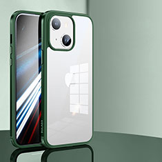 Silikon Schutzhülle Rahmen Tasche Hülle Durchsichtig Transparent LD1 für Apple iPhone 14 Plus Grün
