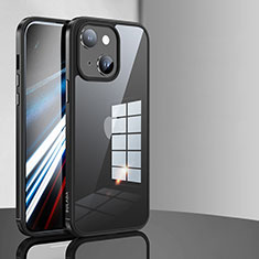 Silikon Schutzhülle Rahmen Tasche Hülle Durchsichtig Transparent LD1 für Apple iPhone 14 Schwarz