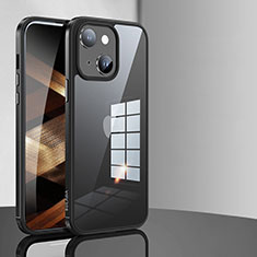 Silikon Schutzhülle Rahmen Tasche Hülle Durchsichtig Transparent LD1 für Apple iPhone 15 Plus Schwarz