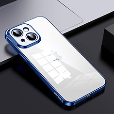 Silikon Schutzhülle Rahmen Tasche Hülle Durchsichtig Transparent LD2 für Apple iPhone 14 Plus Blau