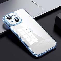 Silikon Schutzhülle Rahmen Tasche Hülle Durchsichtig Transparent LD2 für Apple iPhone 14 Plus Hellblau