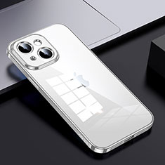 Silikon Schutzhülle Rahmen Tasche Hülle Durchsichtig Transparent LD2 für Apple iPhone 14 Plus Silber