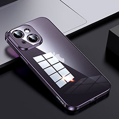 Silikon Schutzhülle Rahmen Tasche Hülle Durchsichtig Transparent LD2 für Apple iPhone 14 Plus Violett