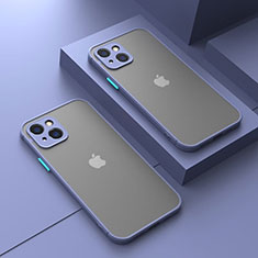 Silikon Schutzhülle Rahmen Tasche Hülle Durchsichtig Transparent LS1 für Apple iPhone 14 Plus Lavendel Grau