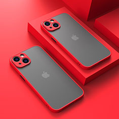 Silikon Schutzhülle Rahmen Tasche Hülle Durchsichtig Transparent LS1 für Apple iPhone 14 Plus Rot