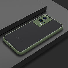 Silikon Schutzhülle Rahmen Tasche Hülle Durchsichtig Transparent M02 für Vivo iQOO 8 Pro 5G Armee-Grün