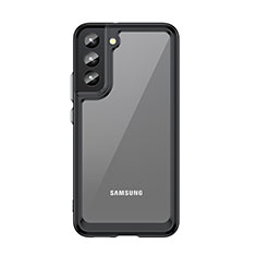 Silikon Schutzhülle Rahmen Tasche Hülle Durchsichtig Transparent M03 für Samsung Galaxy S21 5G Schwarz