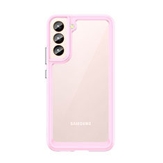 Silikon Schutzhülle Rahmen Tasche Hülle Durchsichtig Transparent M03 für Samsung Galaxy S22 5G Rosa