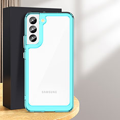 Silikon Schutzhülle Rahmen Tasche Hülle Durchsichtig Transparent M03 für Samsung Galaxy S24 Plus 5G Cyan