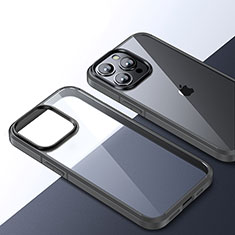 Silikon Schutzhülle Rahmen Tasche Hülle Durchsichtig Transparent QC2 für Apple iPhone 13 Pro Dunkelgrau