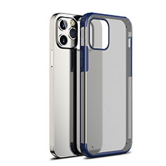 Silikon Schutzhülle Rahmen Tasche Hülle Durchsichtig Transparent Spiegel für Apple iPhone 12 Max Blau