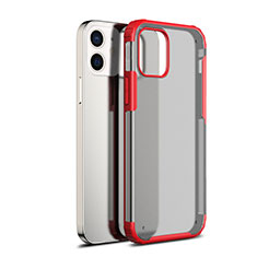 Silikon Schutzhülle Rahmen Tasche Hülle Durchsichtig Transparent Spiegel für Apple iPhone 12 Rot