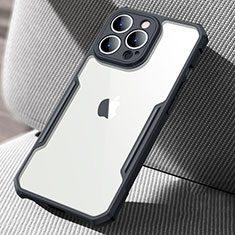Silikon Schutzhülle Rahmen Tasche Hülle Durchsichtig Transparent Spiegel für Apple iPhone 13 Pro Max Schwarz