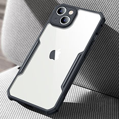 Silikon Schutzhülle Rahmen Tasche Hülle Durchsichtig Transparent Spiegel für Apple iPhone 14 Plus Schwarz