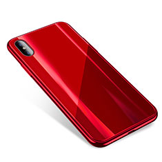 Silikon Schutzhülle Rahmen Tasche Hülle Durchsichtig Transparent Spiegel für Apple iPhone Xs Max Rot