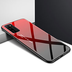 Silikon Schutzhülle Rahmen Tasche Hülle Durchsichtig Transparent Spiegel für Huawei Honor 30 Lite 5G Rot
