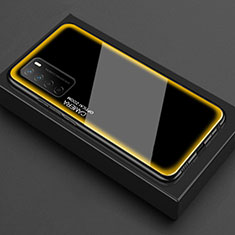 Silikon Schutzhülle Rahmen Tasche Hülle Durchsichtig Transparent Spiegel für Huawei Honor Play4 5G Gelb