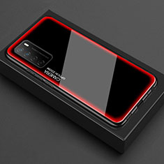 Silikon Schutzhülle Rahmen Tasche Hülle Durchsichtig Transparent Spiegel für Huawei Honor Play4 5G Rot