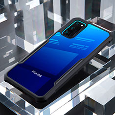 Silikon Schutzhülle Rahmen Tasche Hülle Durchsichtig Transparent Spiegel für Huawei Honor View 30 Pro 5G Schwarz
