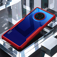 Silikon Schutzhülle Rahmen Tasche Hülle Durchsichtig Transparent Spiegel für Huawei Mate 30 5G Rot