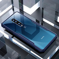 Silikon Schutzhülle Rahmen Tasche Hülle Durchsichtig Transparent Spiegel für OnePlus 7T Pro 5G Blau