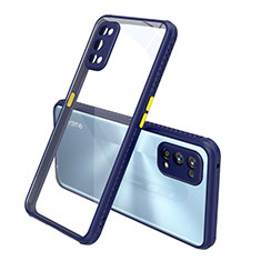 Silikon Schutzhülle Rahmen Tasche Hülle Durchsichtig Transparent Spiegel für Realme 7 Pro Blau