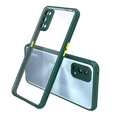Silikon Schutzhülle Rahmen Tasche Hülle Durchsichtig Transparent Spiegel für Realme 7 Pro Nachtgrün
