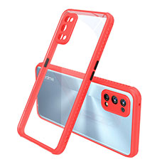 Silikon Schutzhülle Rahmen Tasche Hülle Durchsichtig Transparent Spiegel für Realme 7 Pro Rot