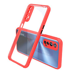 Silikon Schutzhülle Rahmen Tasche Hülle Durchsichtig Transparent Spiegel für Realme Narzo 20 Pro Rot