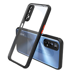 Silikon Schutzhülle Rahmen Tasche Hülle Durchsichtig Transparent Spiegel für Realme Narzo 20 Pro Schwarz