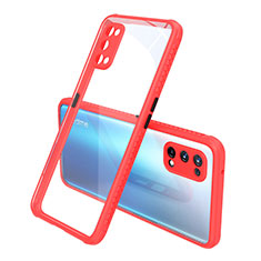 Silikon Schutzhülle Rahmen Tasche Hülle Durchsichtig Transparent Spiegel für Realme X7 5G Rot