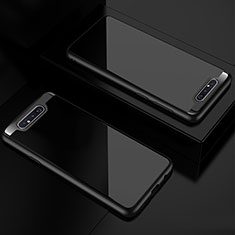 Silikon Schutzhülle Rahmen Tasche Hülle Durchsichtig Transparent Spiegel für Samsung Galaxy A90 4G Schwarz