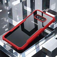 Silikon Schutzhülle Rahmen Tasche Hülle Durchsichtig Transparent Spiegel für Samsung Galaxy S10e Rot