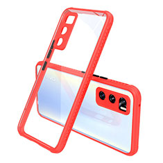 Silikon Schutzhülle Rahmen Tasche Hülle Durchsichtig Transparent Spiegel für Vivo Y70 (2020) Rot