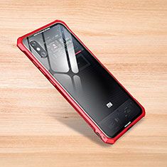 Silikon Schutzhülle Rahmen Tasche Hülle Durchsichtig Transparent Spiegel für Xiaomi Mi 8 Explorer Rot