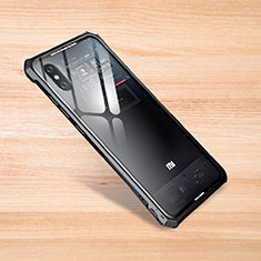 Silikon Schutzhülle Rahmen Tasche Hülle Durchsichtig Transparent Spiegel für Xiaomi Mi 8 Explorer Schwarz