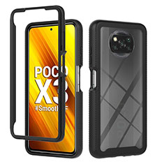 Silikon Schutzhülle Rahmen Tasche Hülle Durchsichtig Transparent Spiegel für Xiaomi Poco X3 NFC Schwarz