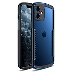 Silikon Schutzhülle Rahmen Tasche Hülle Durchsichtig Transparent Spiegel H01 für Apple iPhone 12 Blau