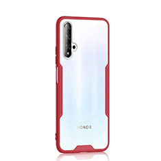 Silikon Schutzhülle Rahmen Tasche Hülle Durchsichtig Transparent Spiegel H01 für Huawei Honor 20S Rot