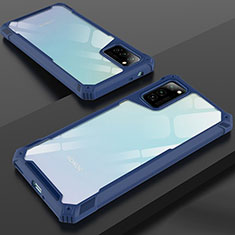 Silikon Schutzhülle Rahmen Tasche Hülle Durchsichtig Transparent Spiegel H01 für Huawei Honor V30 5G Blau