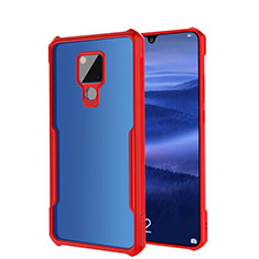 Silikon Schutzhülle Rahmen Tasche Hülle Durchsichtig Transparent Spiegel H01 für Huawei Mate 20 X 5G Rot