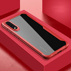 Silikon Schutzhülle Rahmen Tasche Hülle Durchsichtig Transparent Spiegel H01 für Huawei P20 Pro Rot