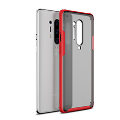 Silikon Schutzhülle Rahmen Tasche Hülle Durchsichtig Transparent Spiegel H01 für OnePlus 8 Pro Rot