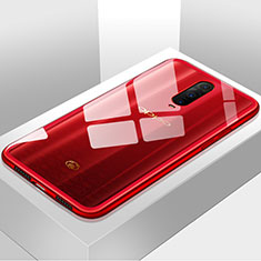 Silikon Schutzhülle Rahmen Tasche Hülle Durchsichtig Transparent Spiegel H01 für Oppo R17 Pro Rot