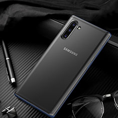 Silikon Schutzhülle Rahmen Tasche Hülle Durchsichtig Transparent Spiegel H01 für Samsung Galaxy Note 10 Plus 5G Blau