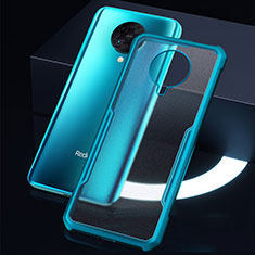 Silikon Schutzhülle Rahmen Tasche Hülle Durchsichtig Transparent Spiegel H01 für Xiaomi Redmi K30 Pro 5G Cyan